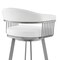 Armen Living Bronson 25" Counter Height Swivel Bar Stool in Silver Finish and White Faux Leather 721535761906 - alternate 5